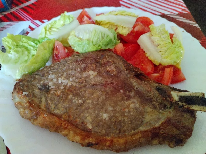 T-bone steak done in AirFryer in air fryer