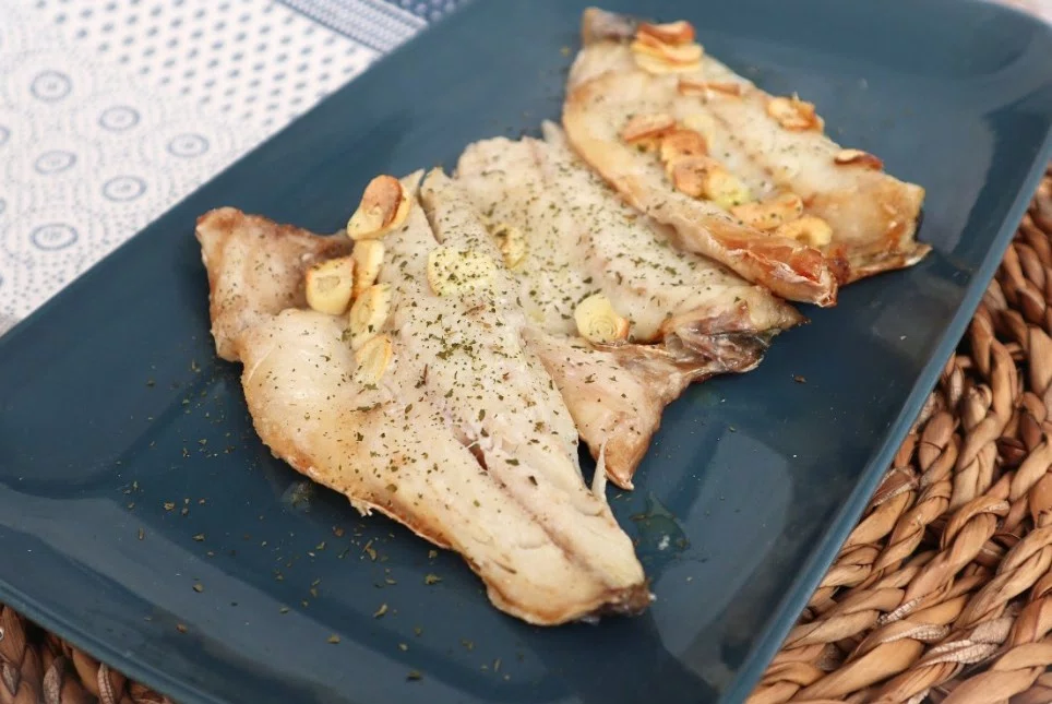 Garlic sea bass in air fryer