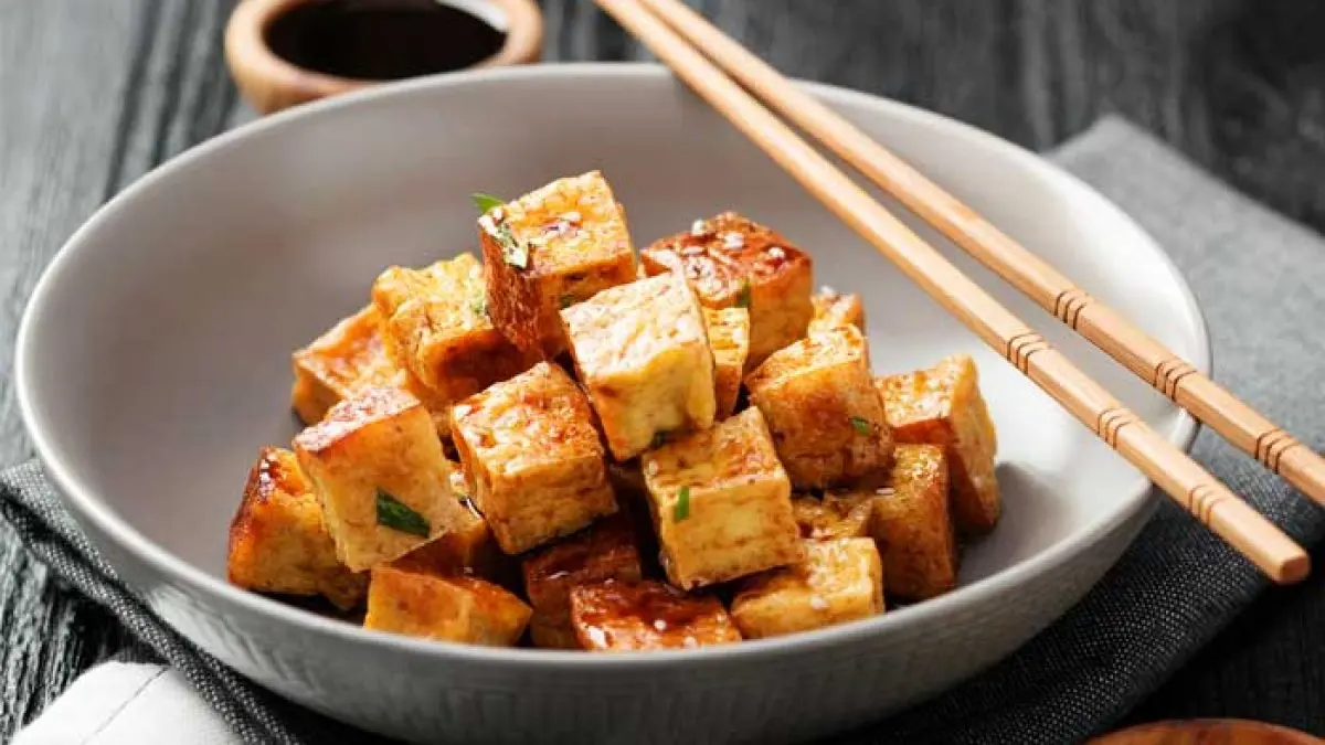 Tofu marinado para freidora sin aceite